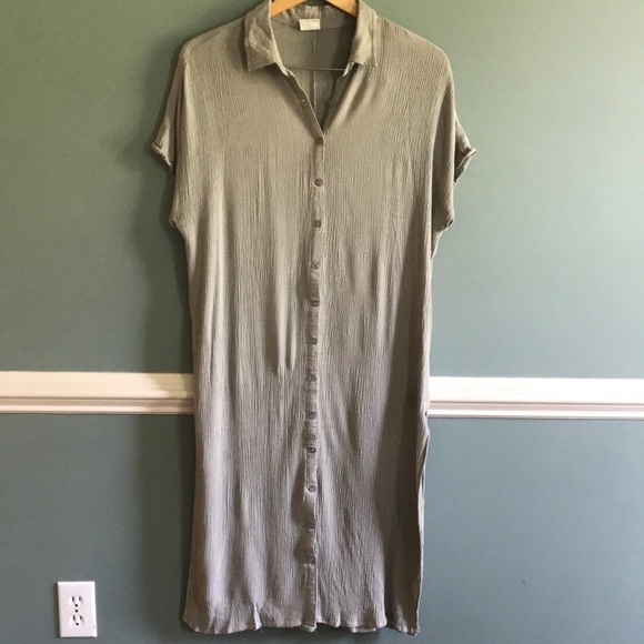 By Together long line button down lightweight tunic top. Boho, coastal, beach M - Picture 1 of 12